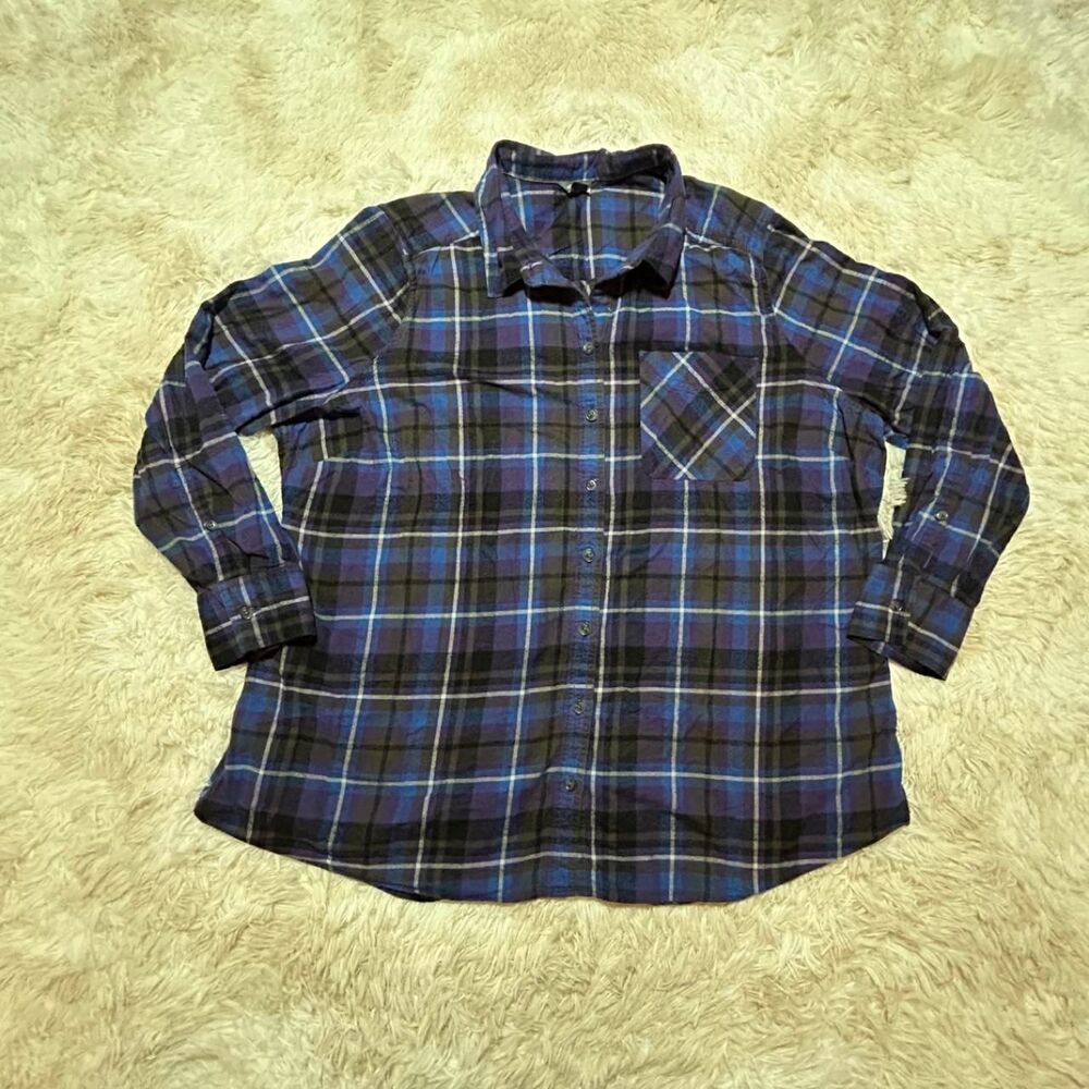 Eddie-bauer Women's Blue and Purple Shirt